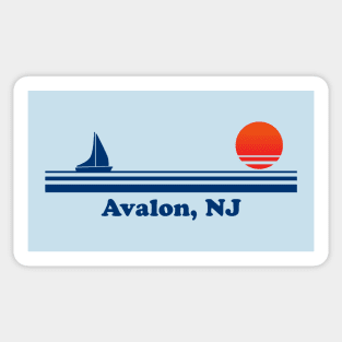 Avalon, NJ - Sailboat Sunrise Sticker